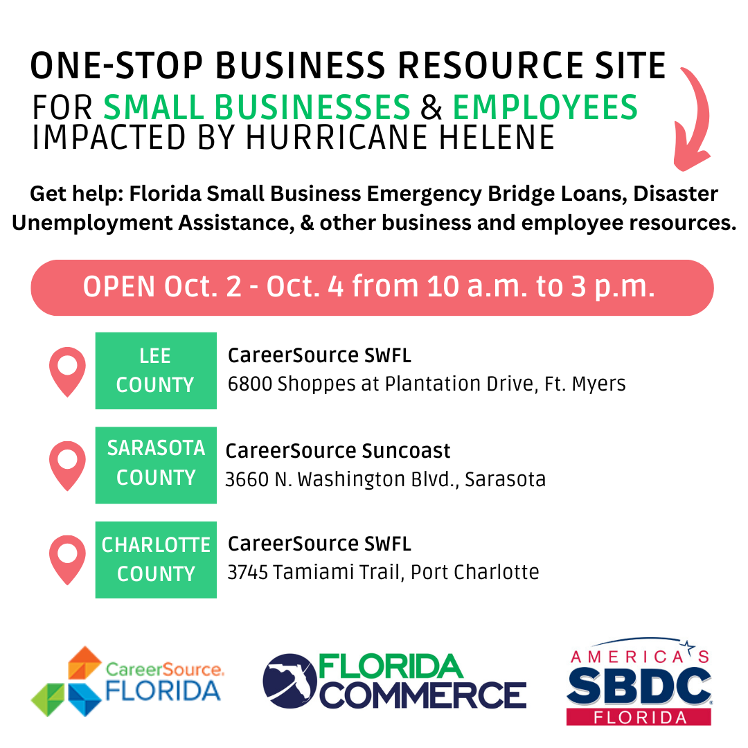 HC Helene - One-Stop Business Resource Site South Oct. 2 - 4