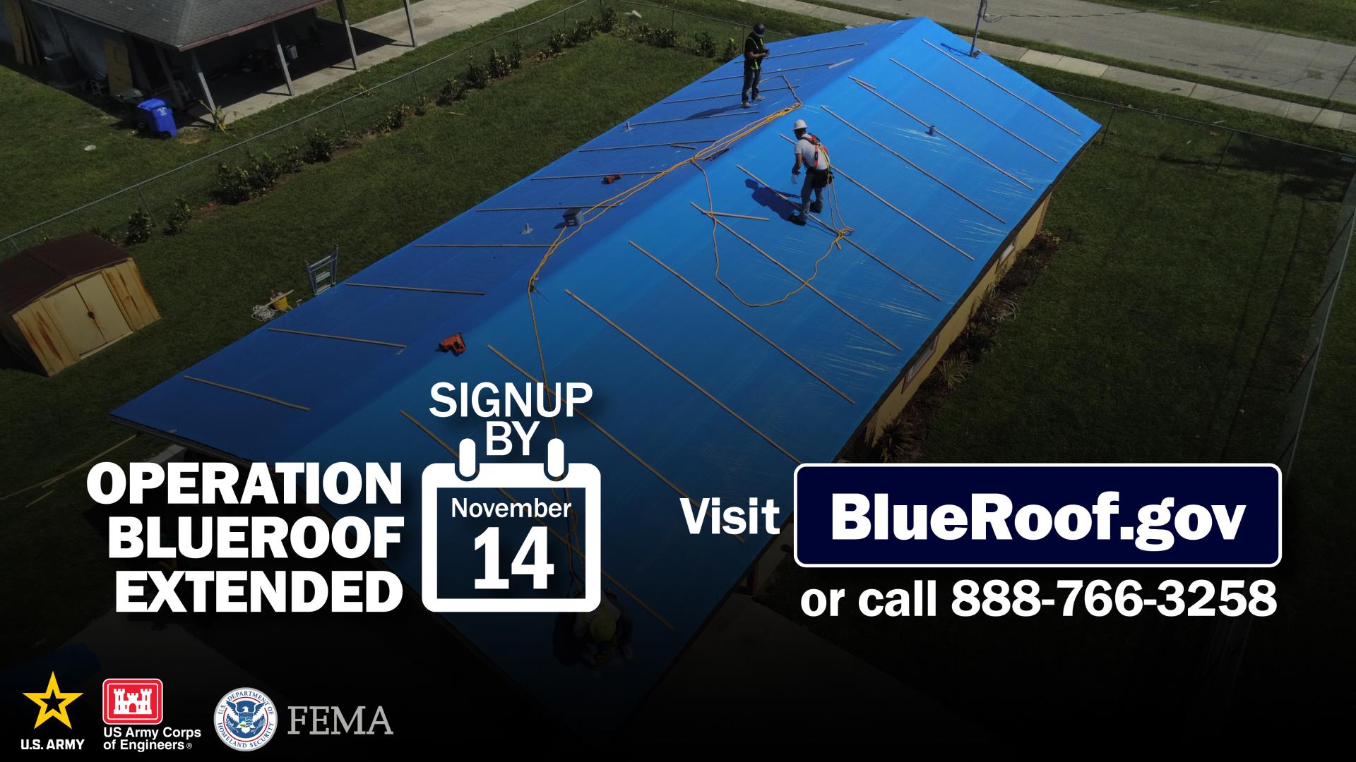 U.S. Army Corps of Engineers announces last call for Operation Blue Roof applications