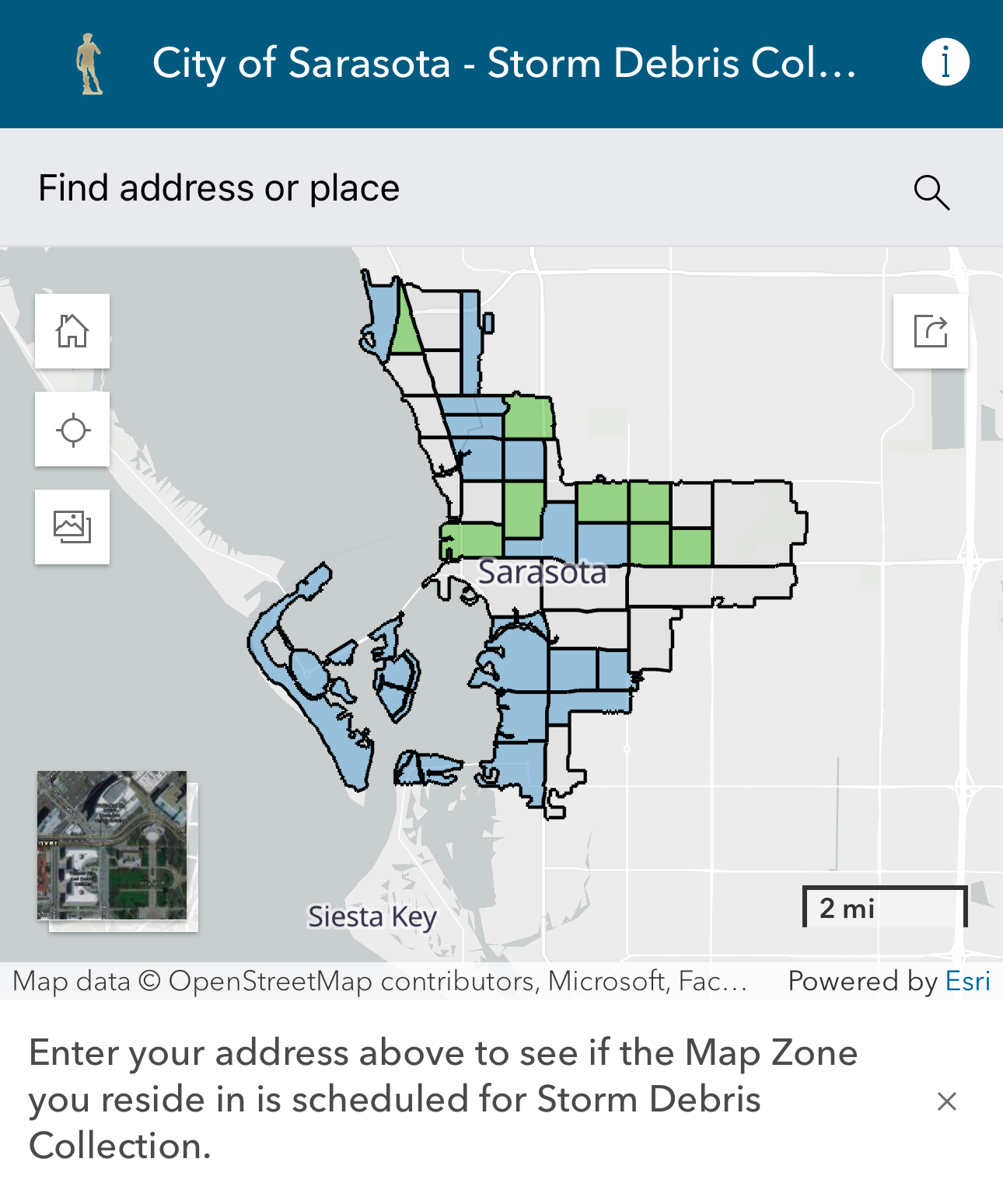 Milton - storm debris collection map