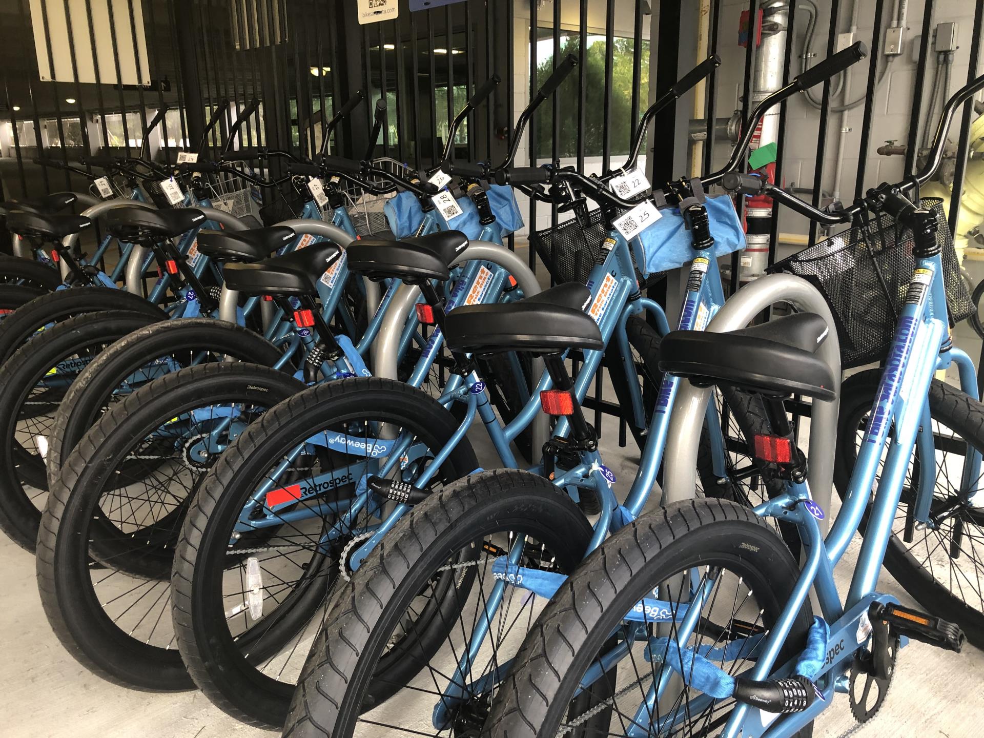 Bicycles available for rent at the St. Armands Garage