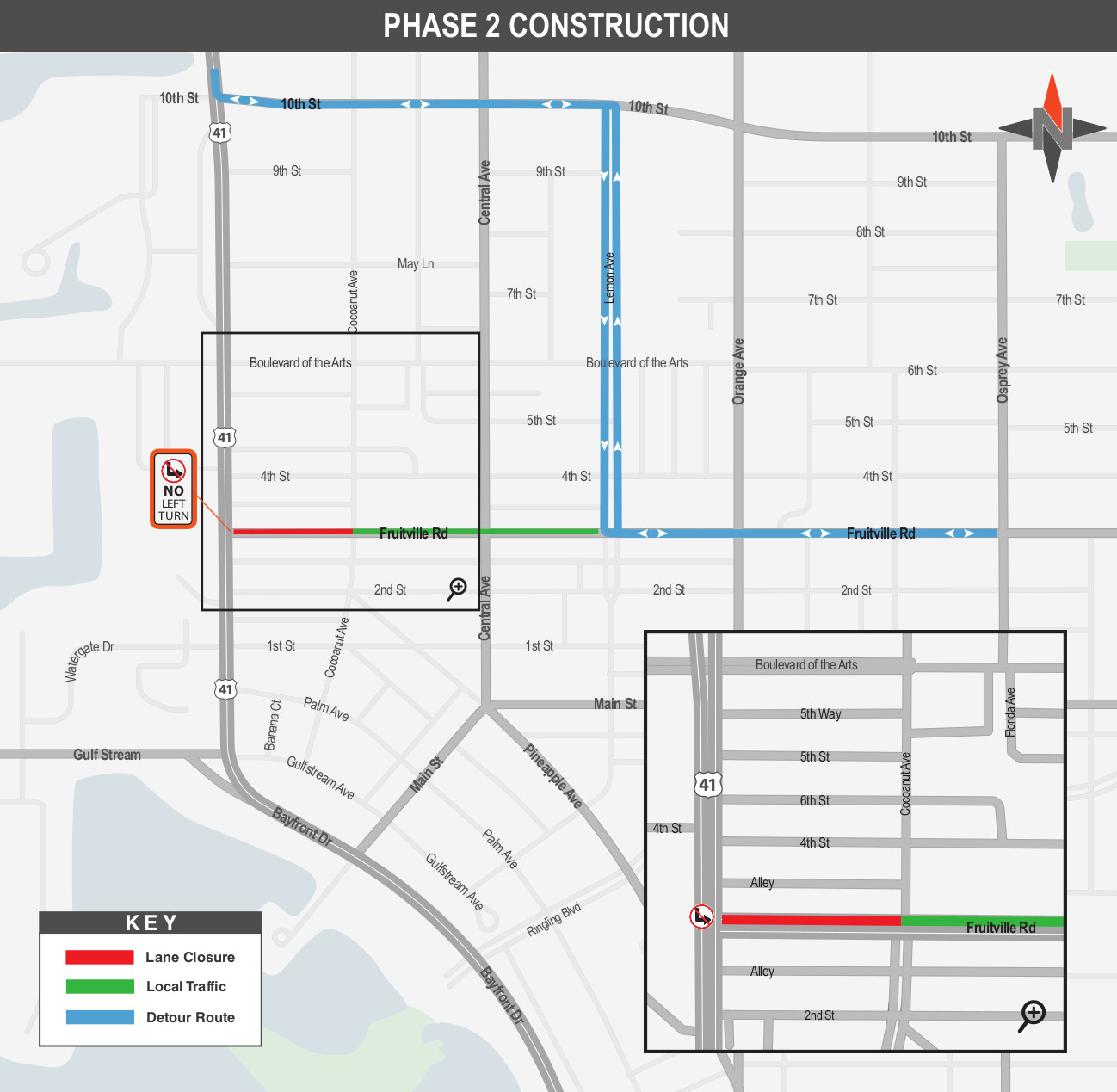 Fruitville construction detour map