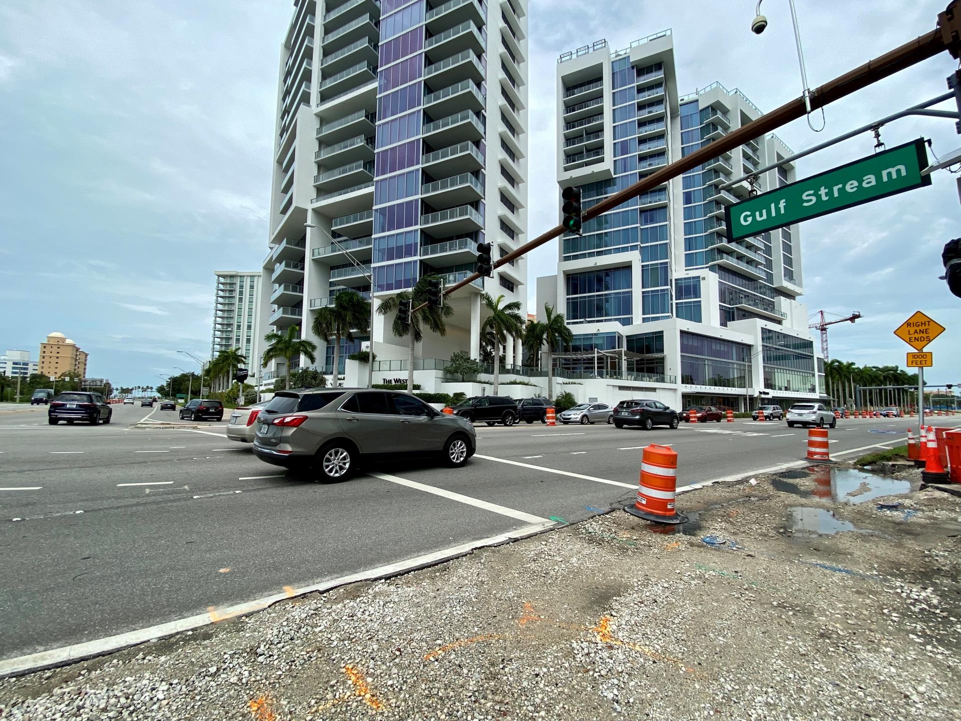 Gulfstream Avenue roundabout construction