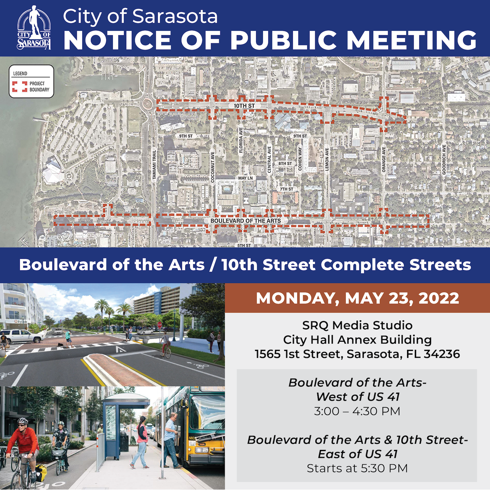 BLVD and 10TH Complete Streets map graphic