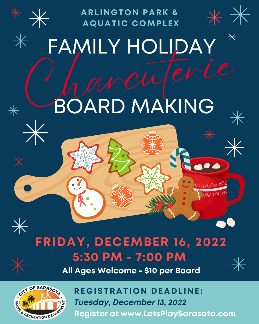 Family Holiday Charcuterie Board Making Flyer